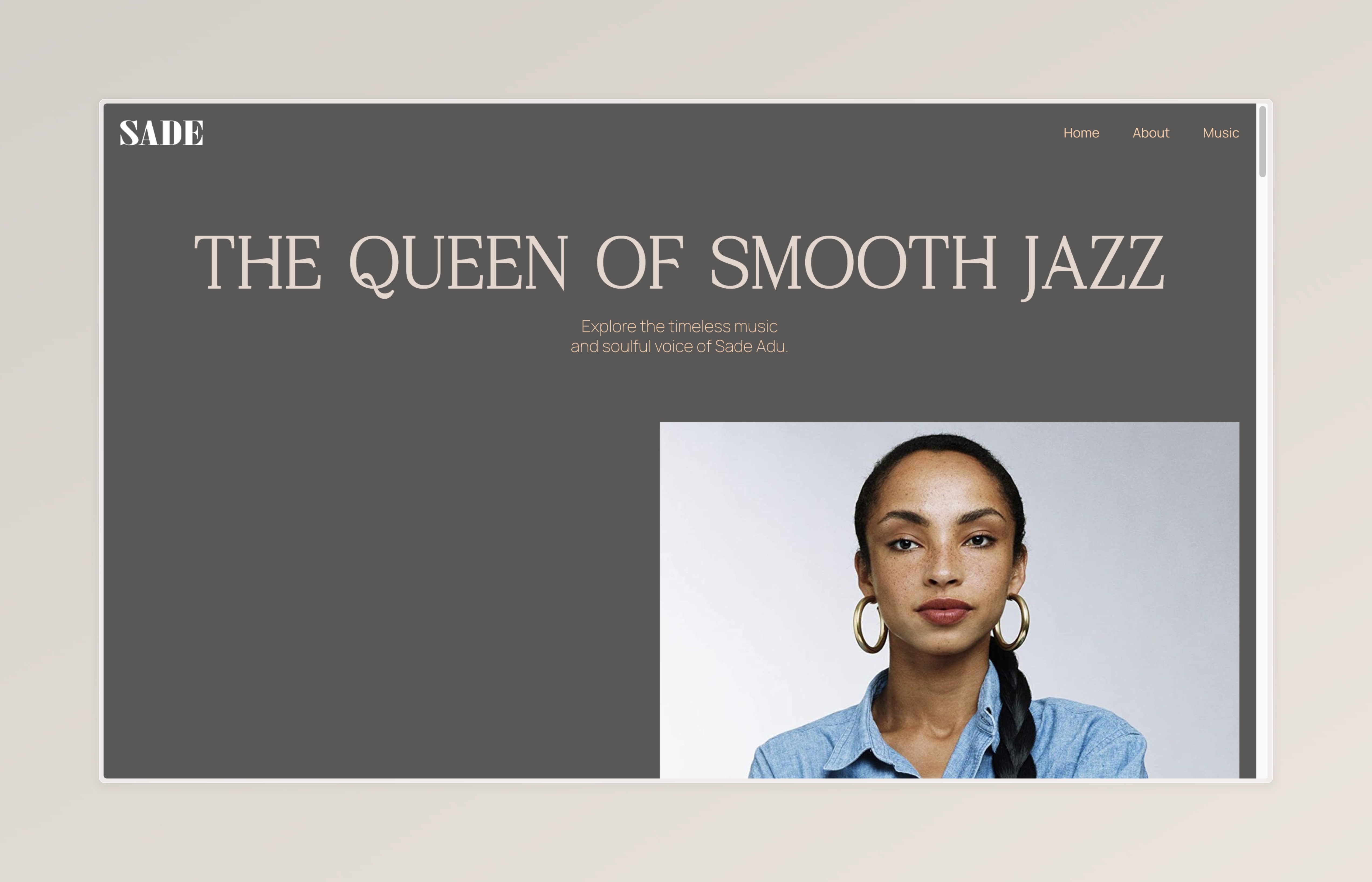 Sade Tribute Page Design